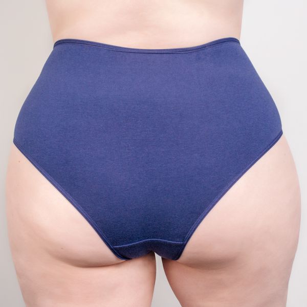 Caleçon Plus Size Marinho em Renda Toda Forrada em Algodão Egípcio