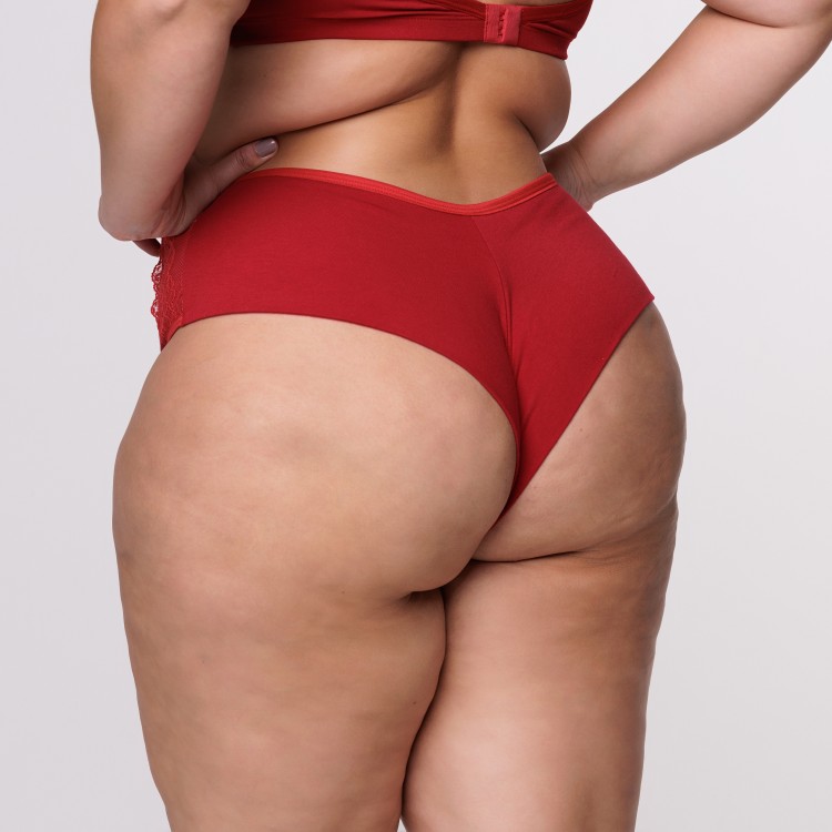 Calcinha Plus Size Fio Duplo Rubi com Renda na Lateral