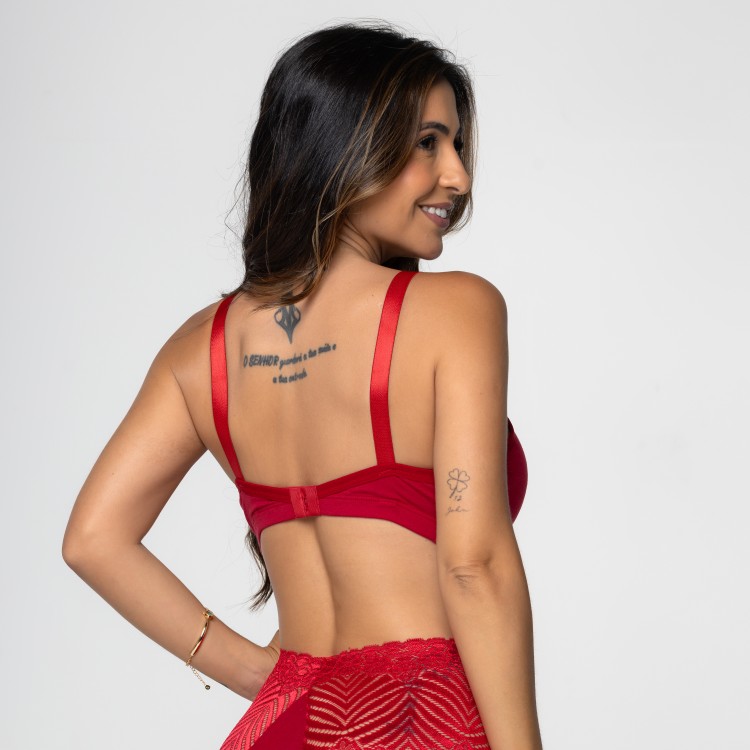 Sutiã em Algodão Egípcio Rubi sem Bojo com Alça Reforçada