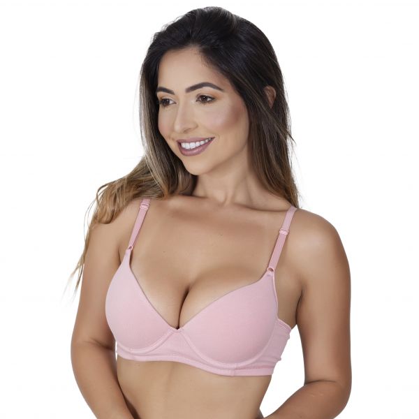 Sutiã em Algodão Egípcio Romance com Bojo Soft e Pala Dupla