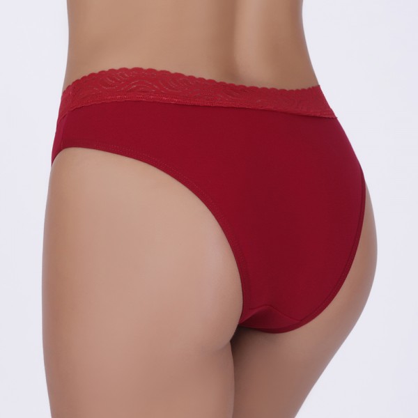 Tanga Renda Cintura Rubi em Algodão Egípcio