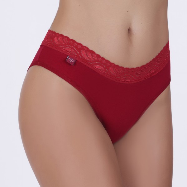 Tanga Renda Cintura Rubi em Algodão Egípcio